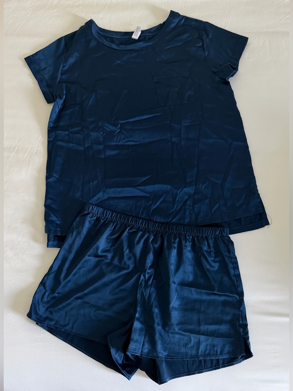 Stars Above navy blue satin pajama set